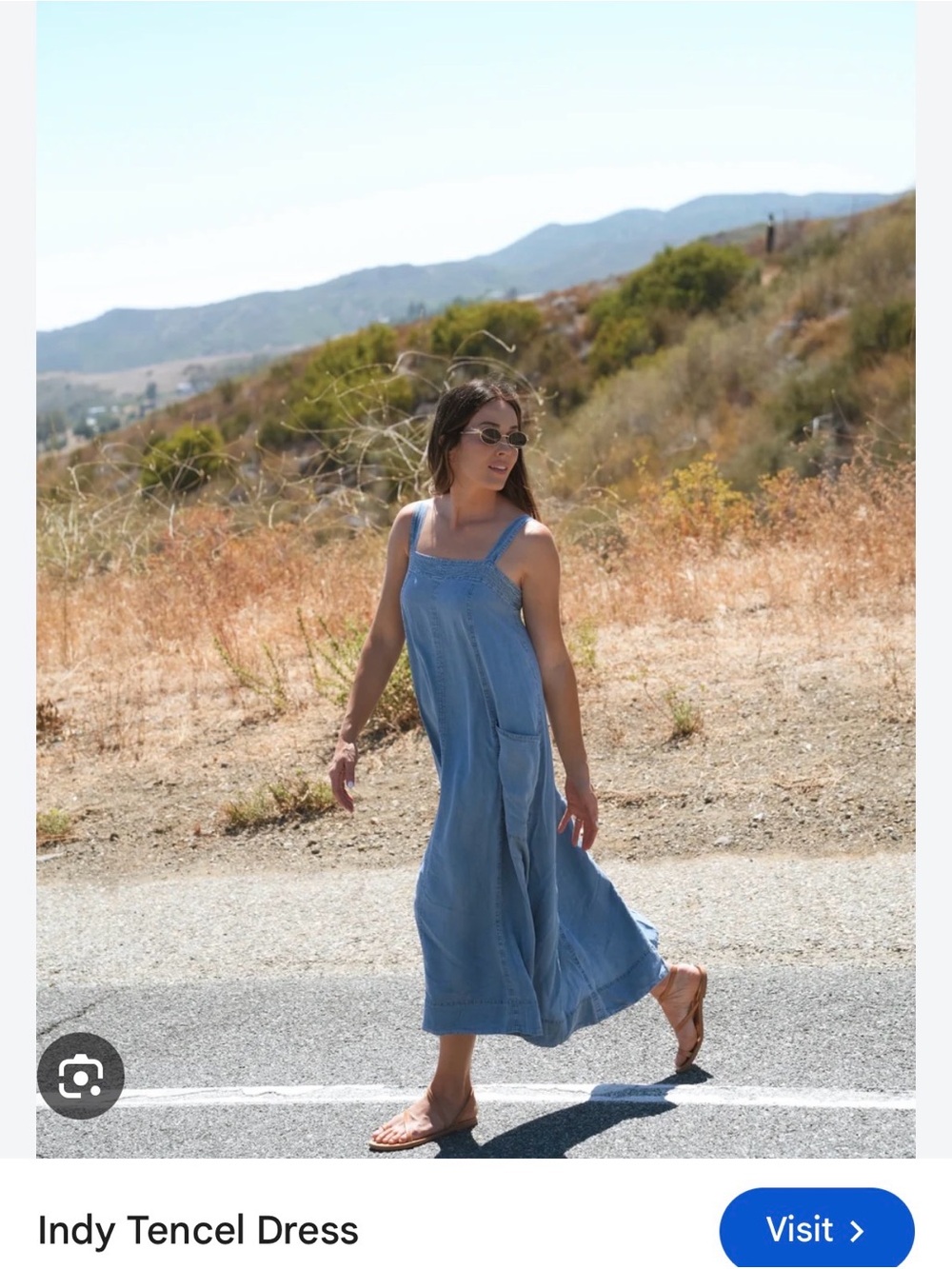 Carly Jean Los Angeles Tencel Light Blue Midi Dress